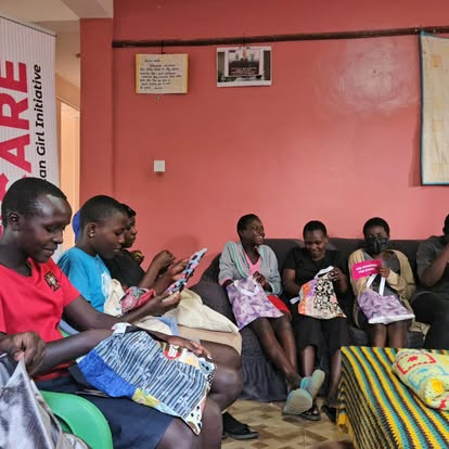 Young mothers receiving care packages at our rescue centre